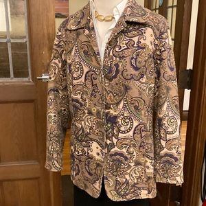 Coldwater Creek M mid weight cotton jacket with lining compliments your fall